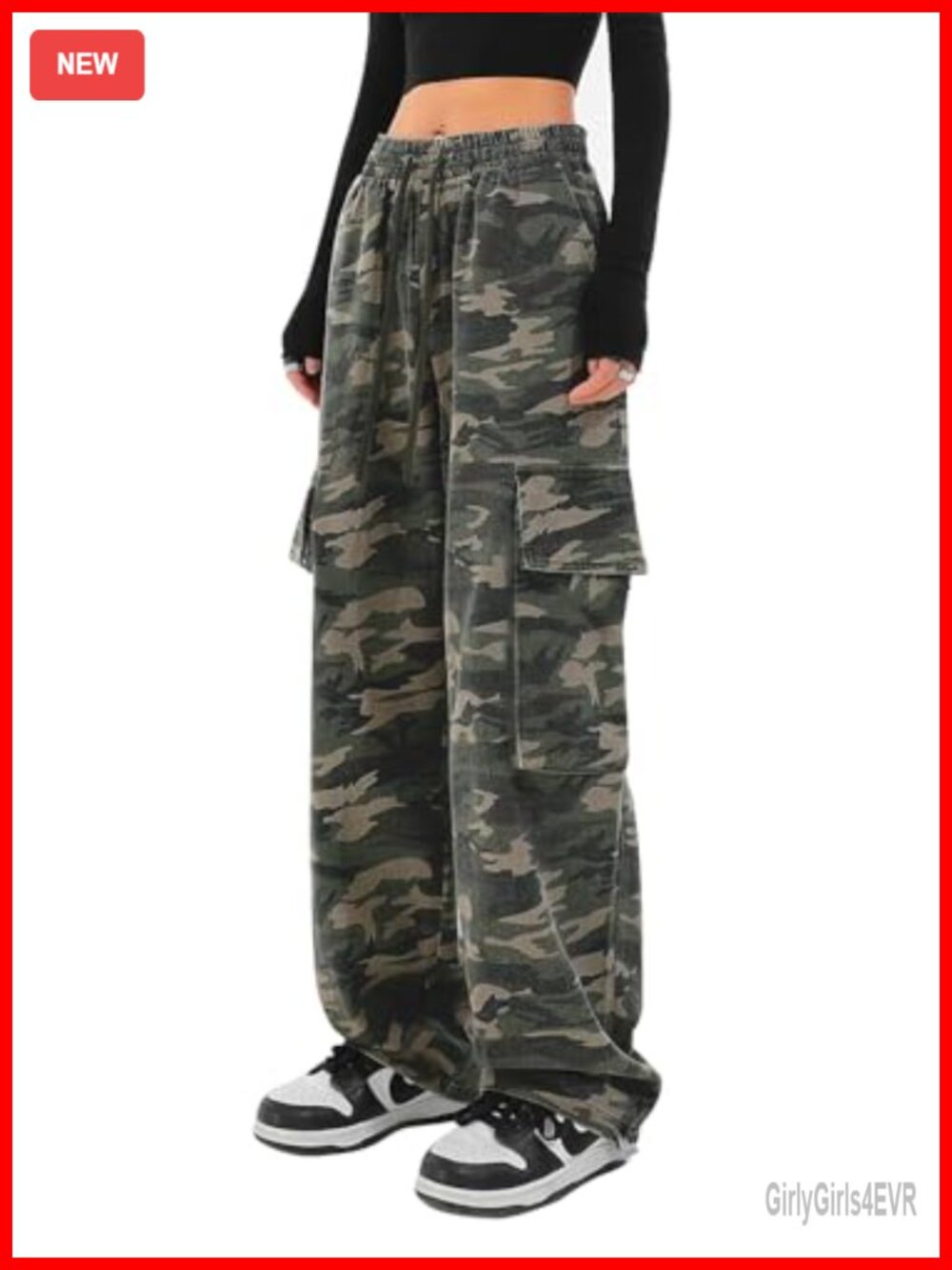 Baggy Cargo Pants Wide Leg Drawstring Y2K Streetwear